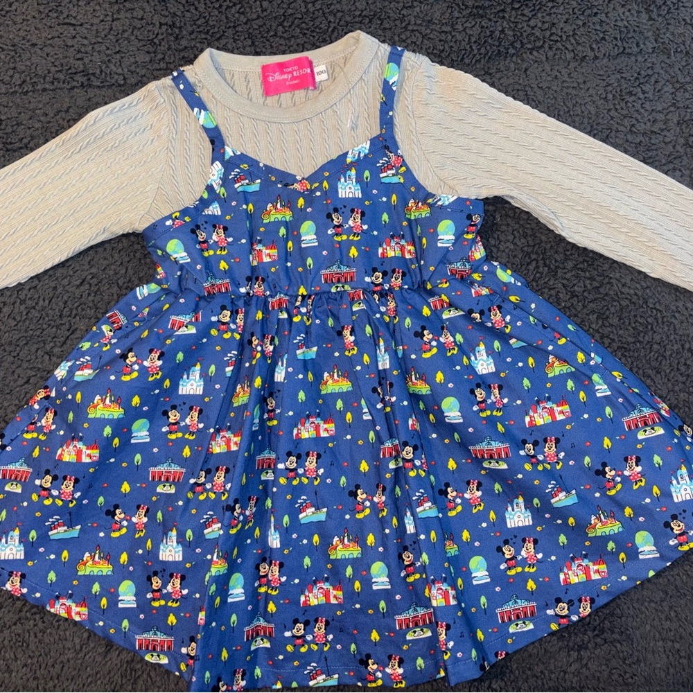 Disney Blue Dress with Iconic Characters